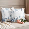 thumbnail image 2 of Blue Pumpkin Coastal Fall Outdoor Waterproof Pillow Covers, Thanksgiving Ocean Botanical Coral Decorative Square Throw Pillowcase Sofa Cushion Sham for Patio/Couch/Chair, 24"x24" 2 Pack, 2 of 8