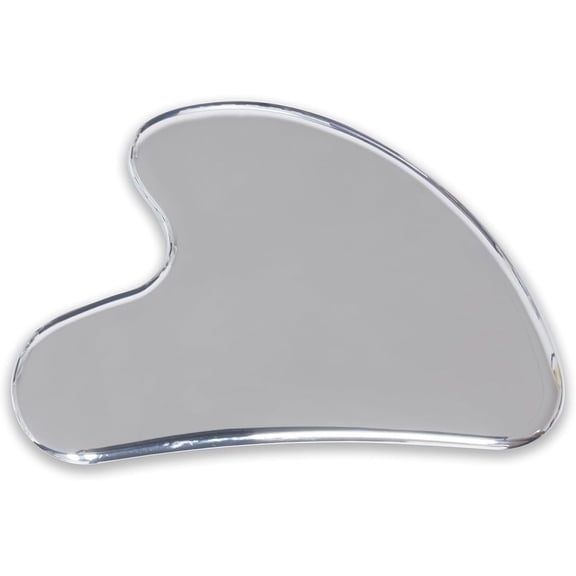 RUseeN Stainless Steel Gua Sha Massage Tool, Guasha Too for Face and Body Skin Massage Tools with Travel Pouch for SPA Acupuncture for Body Face Neck and Eye, Skin Care Gift for Woman, Silver