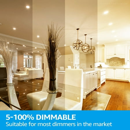 

TORCHSTAR Basic Series 12 Pack 4 Inch 10W LED Recessed Lighting with Junction Box 5%-100% Dimmable 2700K Soft White ETL and Energy Star Certified