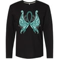 thumbnail image 3 of Inktastic Ovarian Cancer Awareness with Butterfly Ribbon Words Long Sleeve T-Shirt, 3 of 5