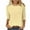 Yellow, variant on aidice Womens T Shirts Eyelet Round Neck 3/4 Sleeve Tops Comfy Fitting Casual Solid Color Tee Shirts