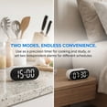 thumbnail image 4 of REGALWOVEN Compact Digital Alarm Clock, Small Size, Adjustable Volume, Dual Alarms, Ideal for Travel/Office White 4.1"L x 1.6"W x 1.6"H, 4 of 6