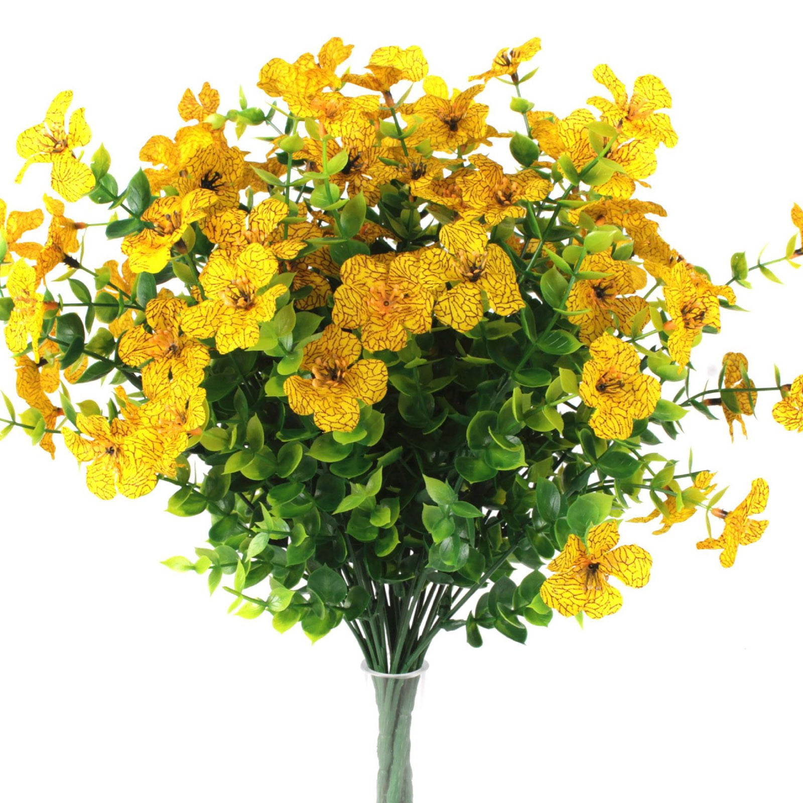 Tkrady 18Pcs Artificial Flowers, Outdoor Flowers for Decoration UV Resistant No Fade Garden Porch Decoration