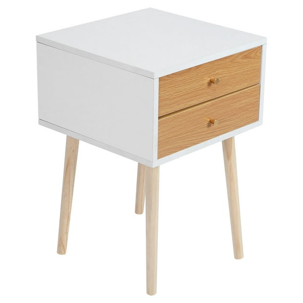 Lyumo Night Table Household Modern Wooden Bedside Table Nightstand With Double Drawer Bedroom Furniture Bedroom Table Walmart Com Walmart Com