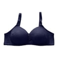 thumbnail image 2 of Bras for Women No Underwire Wireless Bras Ndbuld Women's Solid Color No Steel Ring Push Up Breathable Underwear Daily Bra Blue 44, 2 of 6