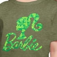 thumbnail image 3 of Barbie - St. Patrick's Day Shamrock Pattern Logo - Toddler And Youth Girls Short Sleeve Graphic T-Shirt, 3 of 5