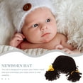 thumbnail image 3 of Baby Winter Hat Infant Infant Satb Histor de hilo de lana Sombrero de peluca Precioso para niños Niñas, 3 of 5