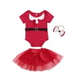 thumbnail image 2 of FOCUSNORM 3Pcs Fille Manches Courtes Romper Tops Noël Couches Maille Jupe Bandeau, 2 of 7