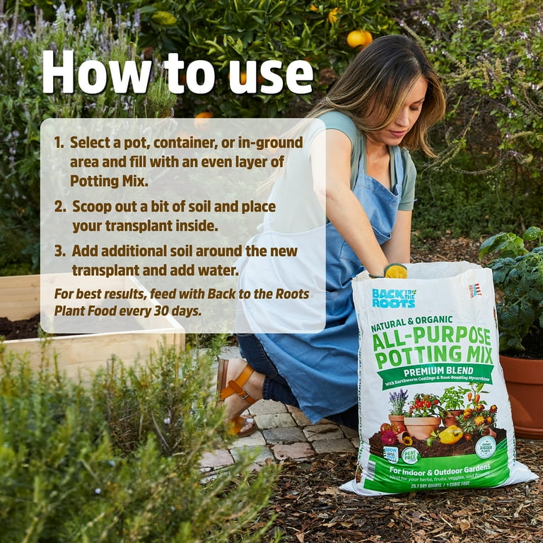 Back to the Roots Organic Soil Growing Potting Mix Pallet, 60 1 Cu