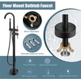 thumbnail image 3 of Oil Rubbed Bronze Freestanding Bathtub Faucet Floor Mount Tub Filler Swivel Spout Standing High Flow Shower Faucets with Handheld Shower Mixer Taps, 3 of 5