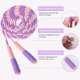 thumbnail image 3 of Soft Beaded Skipping Rope, Adjustable Anti-Tangle Segmented Skipping Rope for Kids and Students (9ft, 280cm)Purple, 3 of 5
