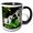 Black/White, variant on 3drose, Lush Forest Waterfall in Geometric Art Style V1, 11oz Mug