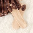 thumbnail image 6 of Quealent Newborn Baby Girl Plaid Flannel Ruffle Long Sleeve Romper Dress Fall Outfits Socks Headband Winter Clothes Bodysuit Jumpsuit Photoshoot Cute Vintage (Khaki, 6-9 Months), 6 of 9