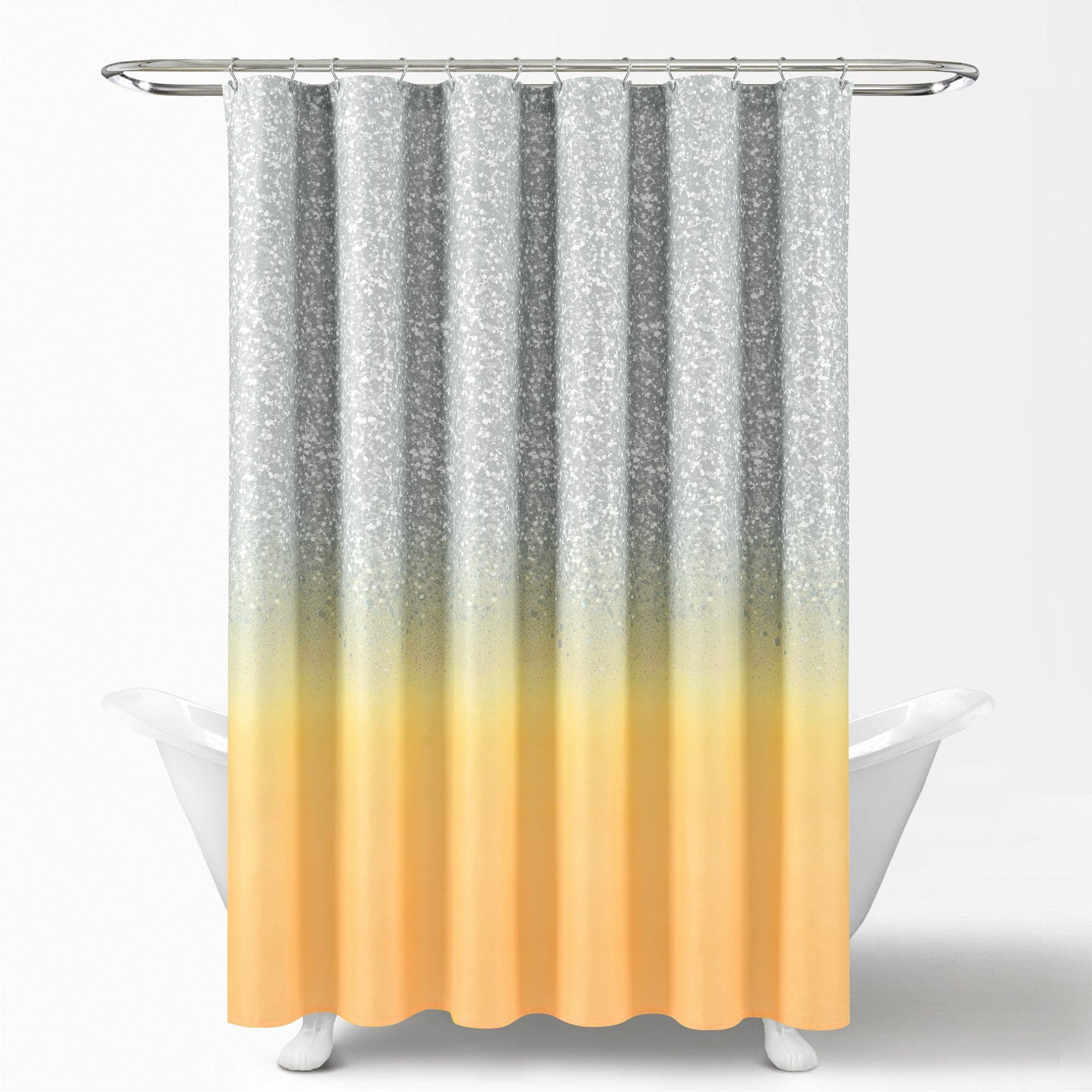 Lush Decor Dandelion Fairy Shower Curtain - 72x72 Inch, Pastel Rainbow Ombre, Kids Bathroom Decor