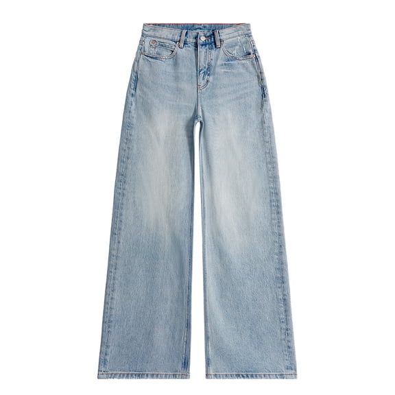 Women’s High-Waisted Wide-Leg Jeans – Lightweight Washed Denim Straight-Leg Spring 2026
