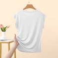 thumbnail image 5 of Asxite Tank Tops for Women Sleeveless Solid Color Soft Round Neck Ruffle Detail Casual Blouse, 5 of 5