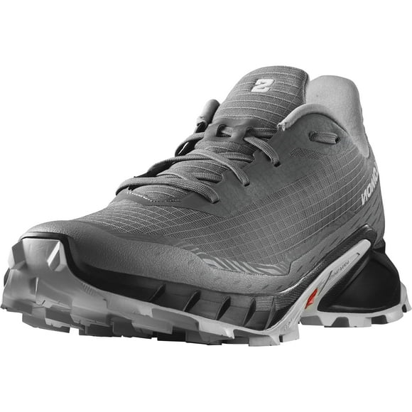 Salomon Men's ALPHACROSS 5 Trail Running Shoes for Men, Pewter / Black / Ghost Gray, 12