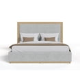 thumbnail image 3 of Noe Malia King Size Bed, Gray Polyester Upholstery, Natural Wood Frame, 3 of 8