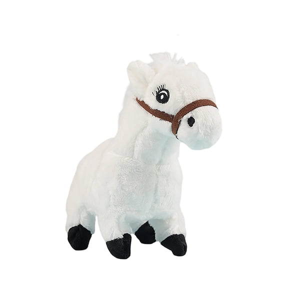 Realistic Electric Walking Horse Plush Toy, Interactive Stuffed Pony with Sound and Movement, Moving Animal Figure for Gift, Battery Operated Horse, 8in