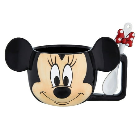 

Disney Parks Minnie Mouse Ceramic Coffee Mug & Spoon New