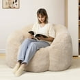 thumbnail image 6 of Laintene Giant Bean Bag Chair, Bear Paw Shaped Lazy Sofa Chair with Premium Memory Foam Filler, Bean Bag Chair for Girls, Single Leisure Sofa Chair for Dorm Bedroom Living Room, Beige, 6 of 9