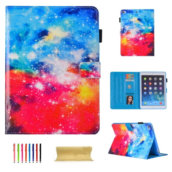 iPad 9.7 2018/2017, iPad Air 2, iPad Air Case - Allytech [Corner Protection] Premium PU Leather Folio Stand Cover, Auto Wake/Sleep for Apple iPad 6th / 5th Gen, iPad Air 1/2, Starry Sky