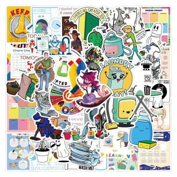 100Pcs Chore Stickers for Kids Gifts Water Bottle Cup Laptop Guitar Car Bike Skateboard Luggage Box Waterproof