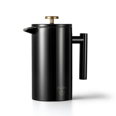 FLOH French Press for Coffee & Tea in Black Gold - Large 4 (Best Way To Make French Press Coffee)