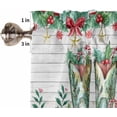 thumbnail image 3 of Christmas Western Kitchen Curtains and Valances Set, Rod Pocket Curtains Tier Farmhouse Window Curtains 36 Inch Length, Xmas Boots Leaves Flower Wooden Grain 3 Piece Kitchen Curtains Set, 3 of 6