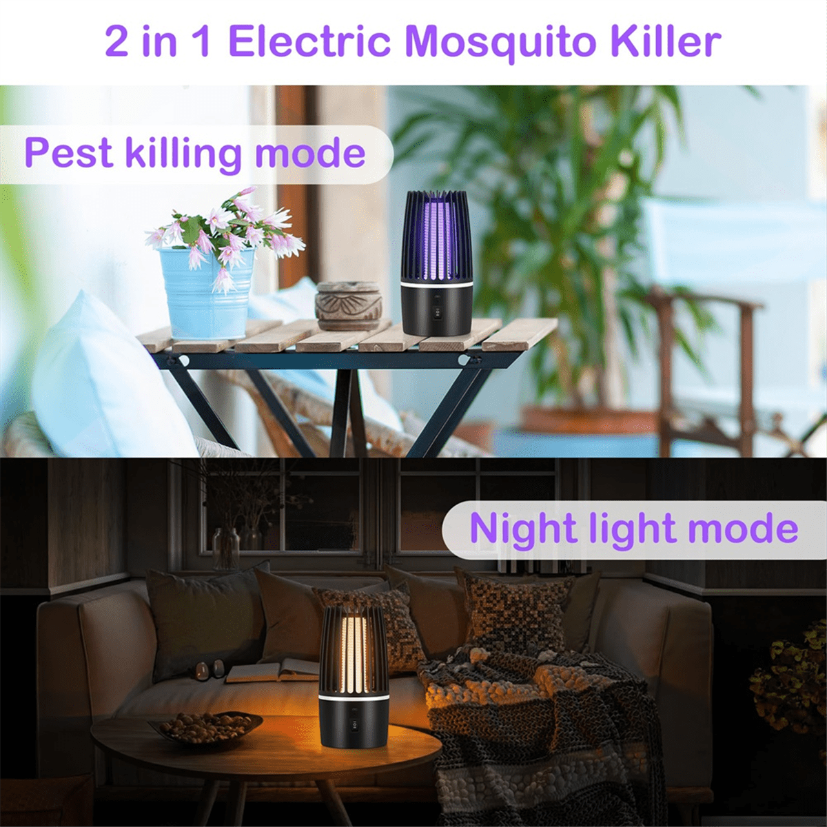Electric Mosquito- Lamp,Silent Operation, Radiation-Free Insect Trap for Home & ,Effective Fly & Bug Zapper
