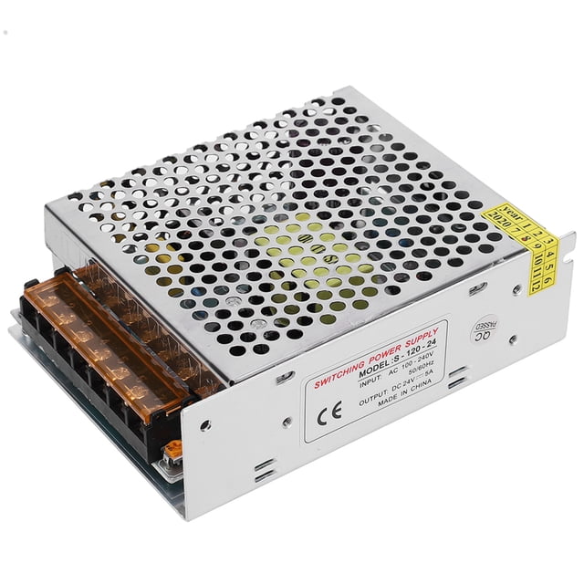 Switch Power Supply Driver Adapter Aluminum Alloy DC24V LED Screen Strip Light 3D Printer(S-120-24(24v 5a 120W)AC100-240V )