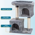 thumbnail image 5 of PAWBEE 33" Cat Tree House, 2 Condos & 2 Sisal Scratching Posts, Sturdy Base for Small & Large Cats, 5 of 9