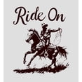 thumbnail image 5 of Cowboy "Ride On" Women's Vivid White Crew Neck Short Sleeve Top-Medium, 5 of 6