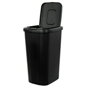 Hefty Kitchen Trash Can, 13.3 Gallon Plastic Touch Top Garbage Bin with Push Button Lid, Black