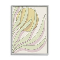 Contemporary Tropical Plant Leaves Botanical & Floral Graphic Art Gray Framed Art Print Wall Art