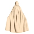 thumbnail image 2 of siminsem Hooded Cloak for Women Men Halloween Velvet Cape Full Length Medieval Witch Robe Cosplay Masquerade Party Vampire Gothic Renaissance Adult Cloak 1 Pack, Beige,M, 2 of 6