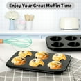 thumbnail image 3 of 2 Pack Muffin Cake Pan Baking Tray,Bexikou Muffin Baking Pan for Baking,Carbon Steel Muffin Cupcake Tin for Muffins, Cupcakes, Non Stick Cheesecake Pans, Black, 3 of 6