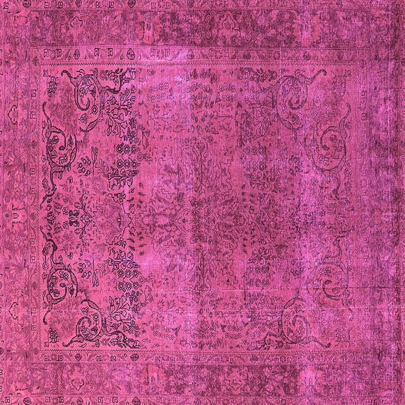 Ahgly Company Indoor Square Oriental Pink Traditional Area Rugs, 8' Square