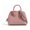 Pink, variant on Mini Dome Shell Handbag, 2 Ways Hand Crossbody Leather Purse, Pink
