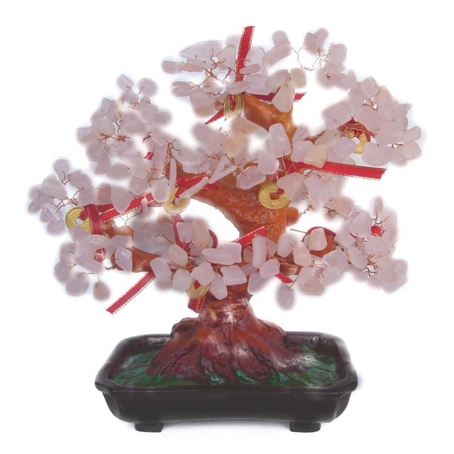 Feng Shui Import LLC 2784 Arbre de Quartz Rose avec Pièces