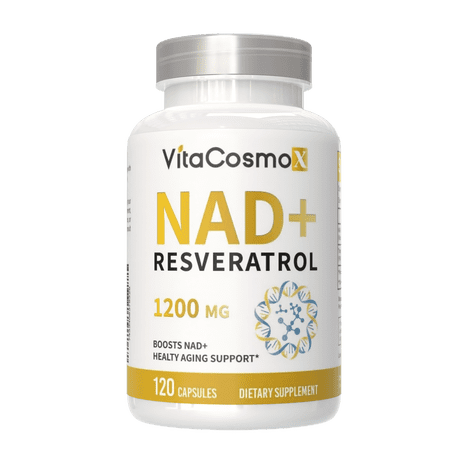 VitaCosmoX NAD Supplement, 1200mg - Liposomal NAD+ Supplement with Resveratrol, And Plus Boosting Supplement - Support Cellular Health, Stamina & Healthy Aging - Ultra Strength Capsules,