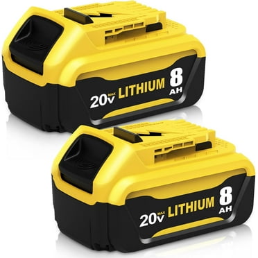 2Pack 8.0Ah Replacement for Dewalt 20v Battery Lithium DCB206-2 DCB200 Cordless Tools