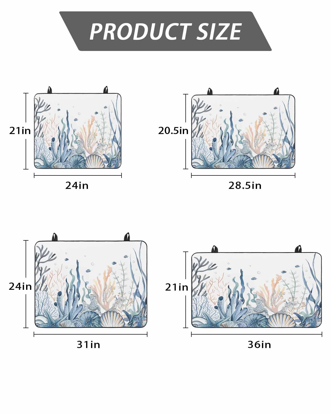 Stove Top Covers for Electric Stove, Summer Coastal Coral Glass Stovetop Cover Protector, Blue Ocean Conch Shell Blue Induction Cooktop Protector Oven Mat for Kitchen Countertop 24"x21"