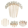 thumbnail image 3 of Unique Bargains 1 Pc Women's Butterfly Rhinestones Side Comb for Parties White Alloy, 3 of 4