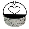 thumbnail image 3 of Large & Small Galvanized Metal Rustic White Wall Pocket Planters Heart Hanging Decor Set of 2, 3 of 5