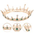 thumbnail image 3 of Miangastore 1Pc Wedding Bride Crystal Ancient Copper Round Shape Baroque Style Crown, 3 of 9