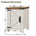 thumbnail image 6 of OKD Nightstand Set of 2 with Charging Station, Farmhouse Rustic Wood Side Table for Living Room, End Table for Bedroom, Antique White, 6 of 7