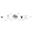 thumbnail image 2 of 3D LOVE espejo pegatina reloj acrílico DIY reloj de pared amor calcomanías decoración del hogar espejo de cristal papel tapiz Advancent JJ11035-02, 2 of 5