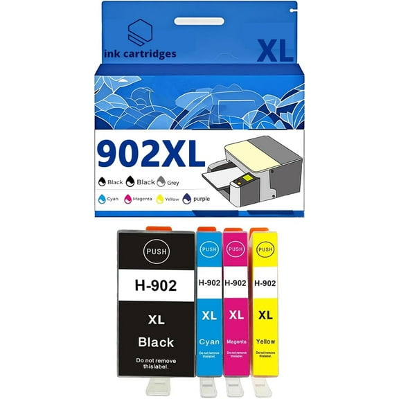 902XL 902 Ink Cartridges Compatible for HP Pro 6978 6968 6974 6975 6960 6951 6954 6956 6958 Inkjet Printers, Leak-Proof Design Crisp Printing