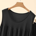 thumbnail image 4 of Women's 2 Piece Modal Loungewear Set Tiered Ruffle Sleeveless Top with High Waist Shorts Soft Breathable Outfit for Summer Black L(L), 4 of 5